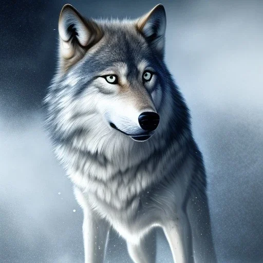 wolf, blue, masterpiece, expert, 8K, hyperrealism, sharp focus, cinematic lighting