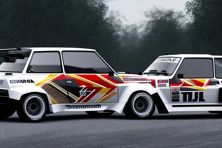 Renault 5 turbo car , rally ,ultra realistic,concept