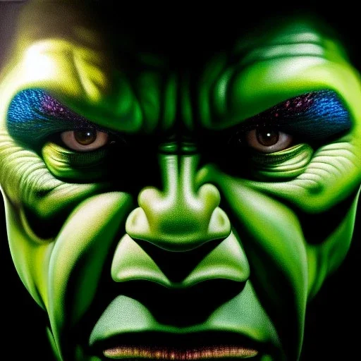 Ultra detailed fullbody Portrait in oil on canvas of The Mask merges with Hulk ,extremely detailed digital painting,extremely detailed face,crystal clear Big eyes, mystical colors ,perfectly centered image, perfect composition, rim light, beautiful lighting,masterpiece,8k, stunning scene, raytracing, anatomically correct, in the style of Wizyakuza and robert e howard and InHyuk Lee and Ohrai Noriyoshi and Simon Bisley.