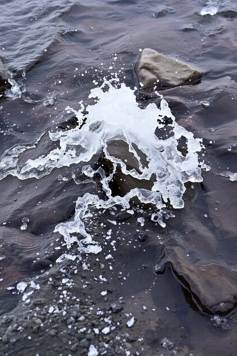 Le bruit de l’eau, froid, Éclabousse sur les rochers; Les poissons s’enfuient.