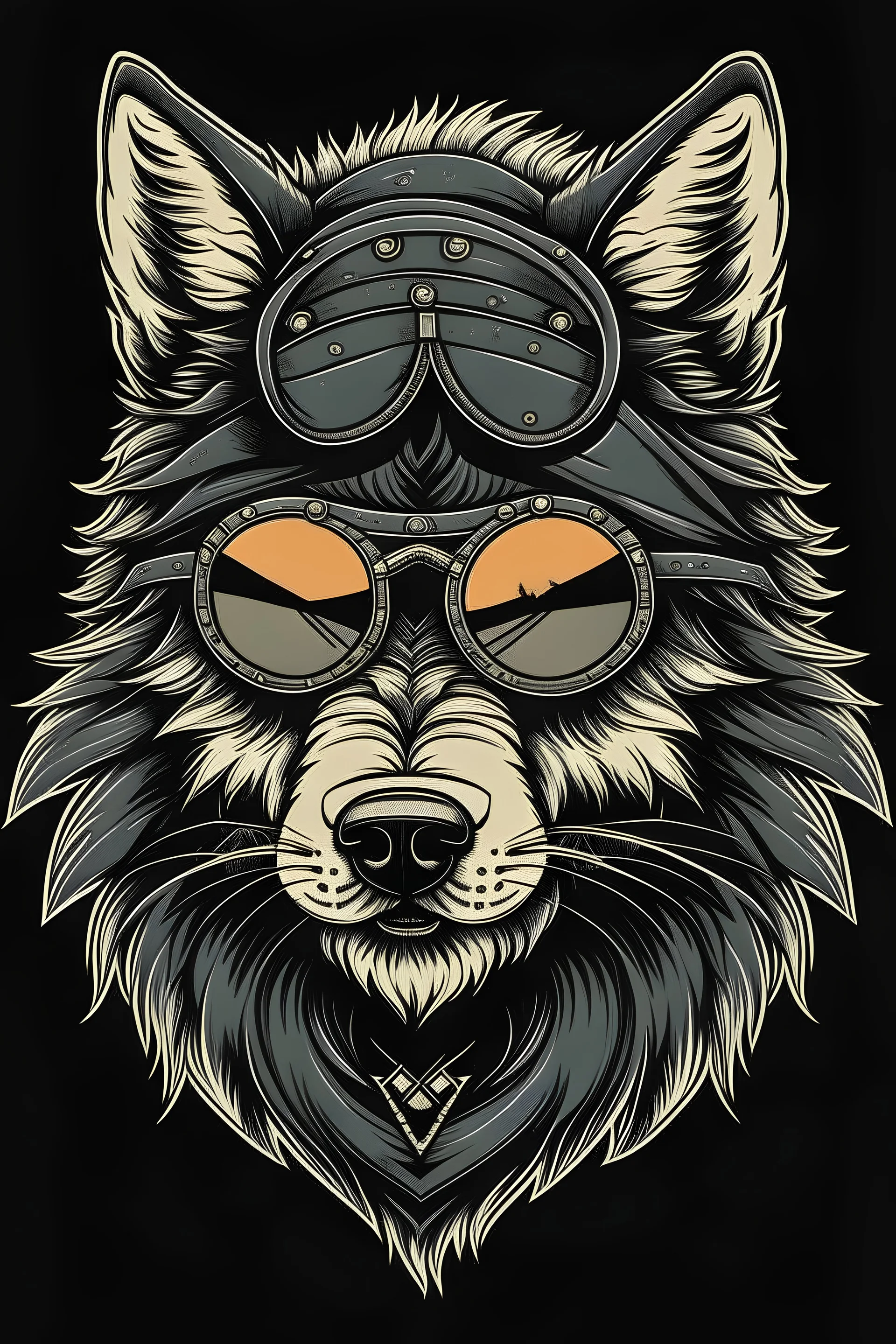 Norwegian viking wolf with sunglasses