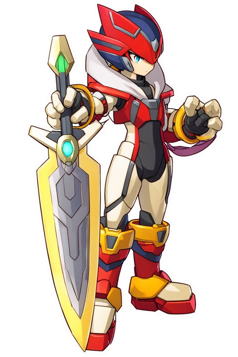 Megaman Zero Omega, Black and Red Armor, Lightning Sword