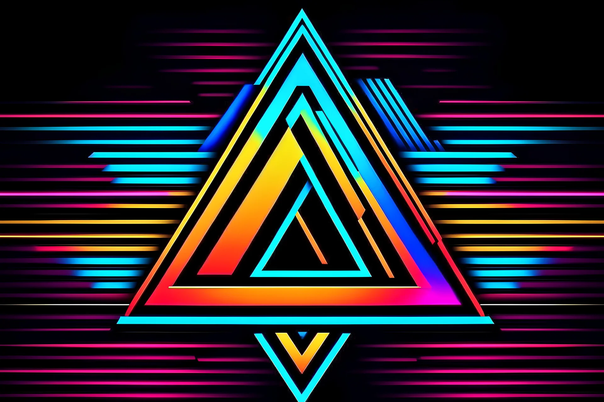 design a triangular 90-80s retro music logo for my YouTube channel