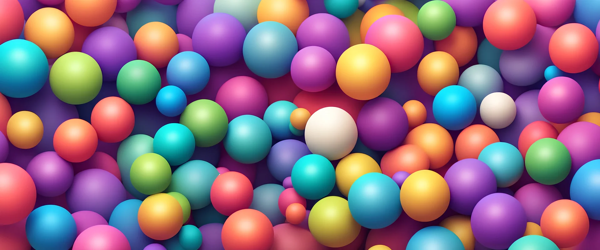 Abstract composition with colorful random flying spheres. Colorful rainbow matte soft balls in different sizes. Vector background