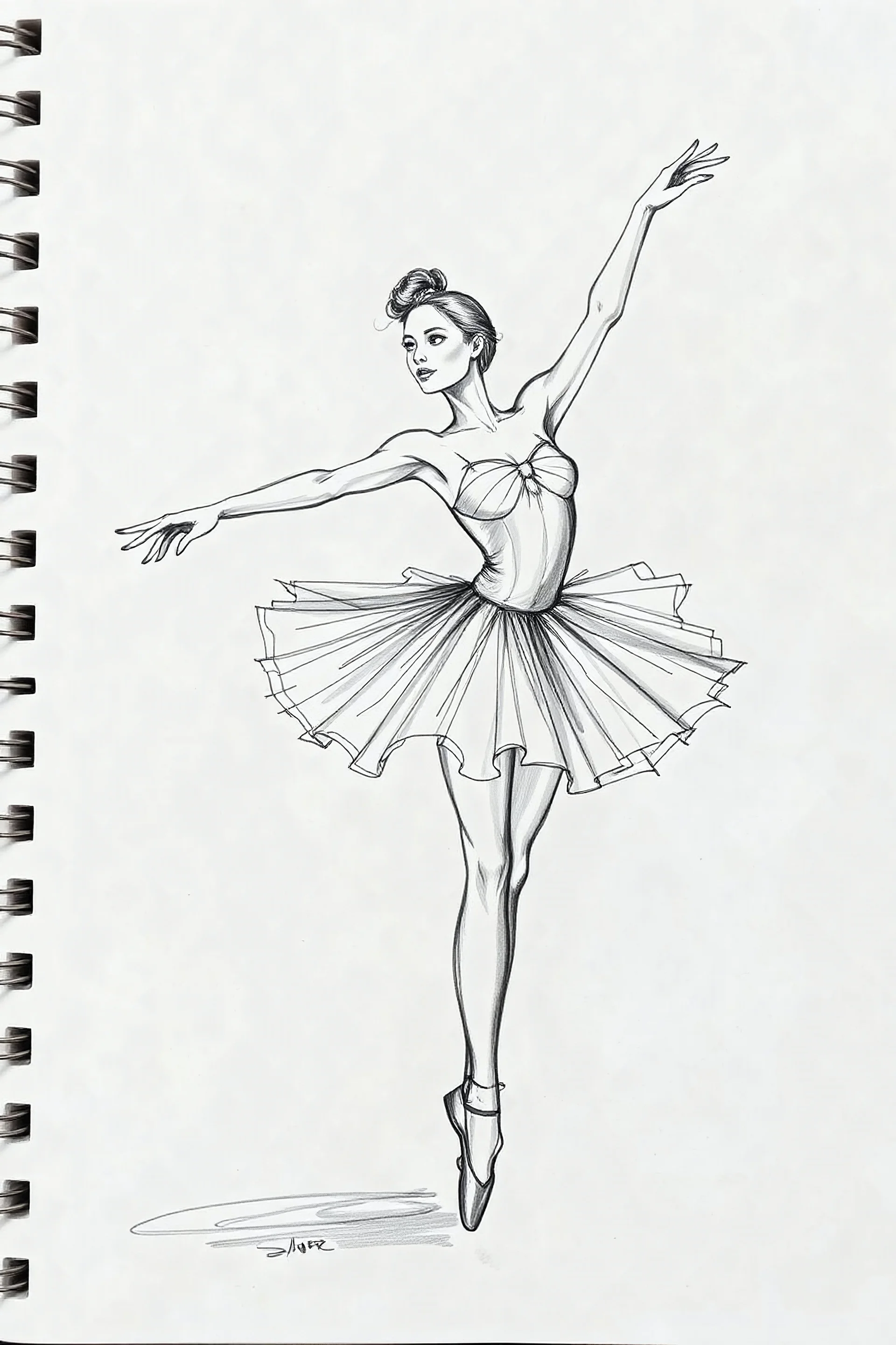 Female ballet dancer sketchbook