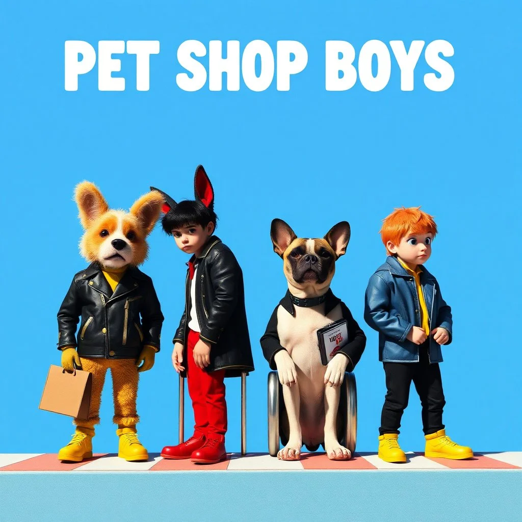 album cover in the style of "pet shop boys", no text