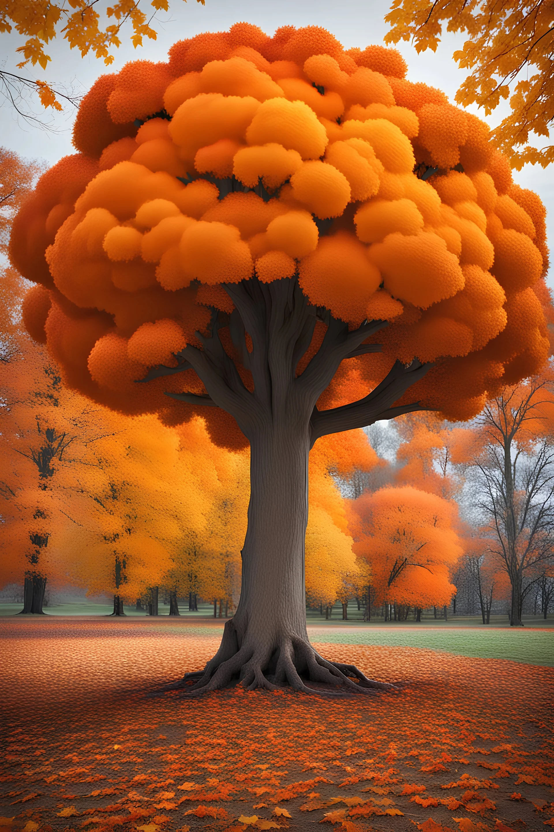 a tree in the fall that looks like a nuclear explosion