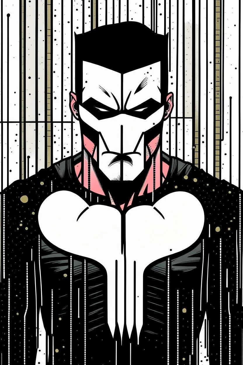 punisher sku;; in the style of Hiroshi Nagai