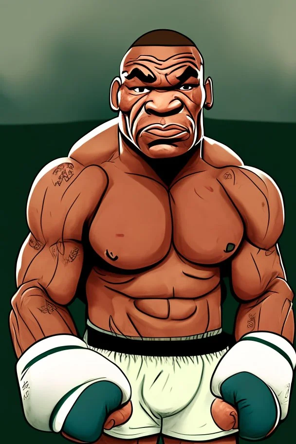 Mike Tyson American boxer ,cartoon 2d