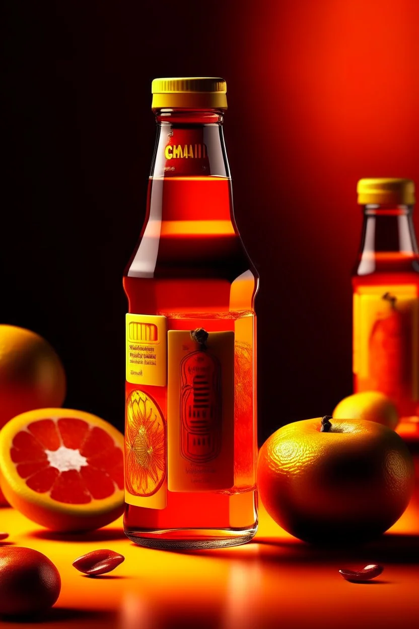 brand campaign for a new drink with orange and chili flavour with a NFT style