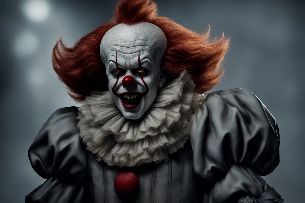 Imagine/ pennywise, accurate, ultra realism, intricate detail, photo realism, portrait, upscale maximum, 8k resolution,,Hyper-detailed ,8k, by xanuth