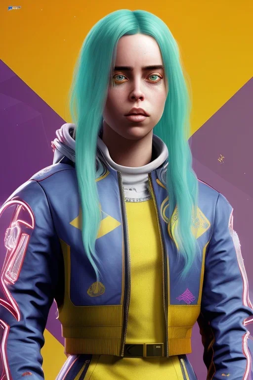 Billie Eilish, in stockings, cyberpunk2077