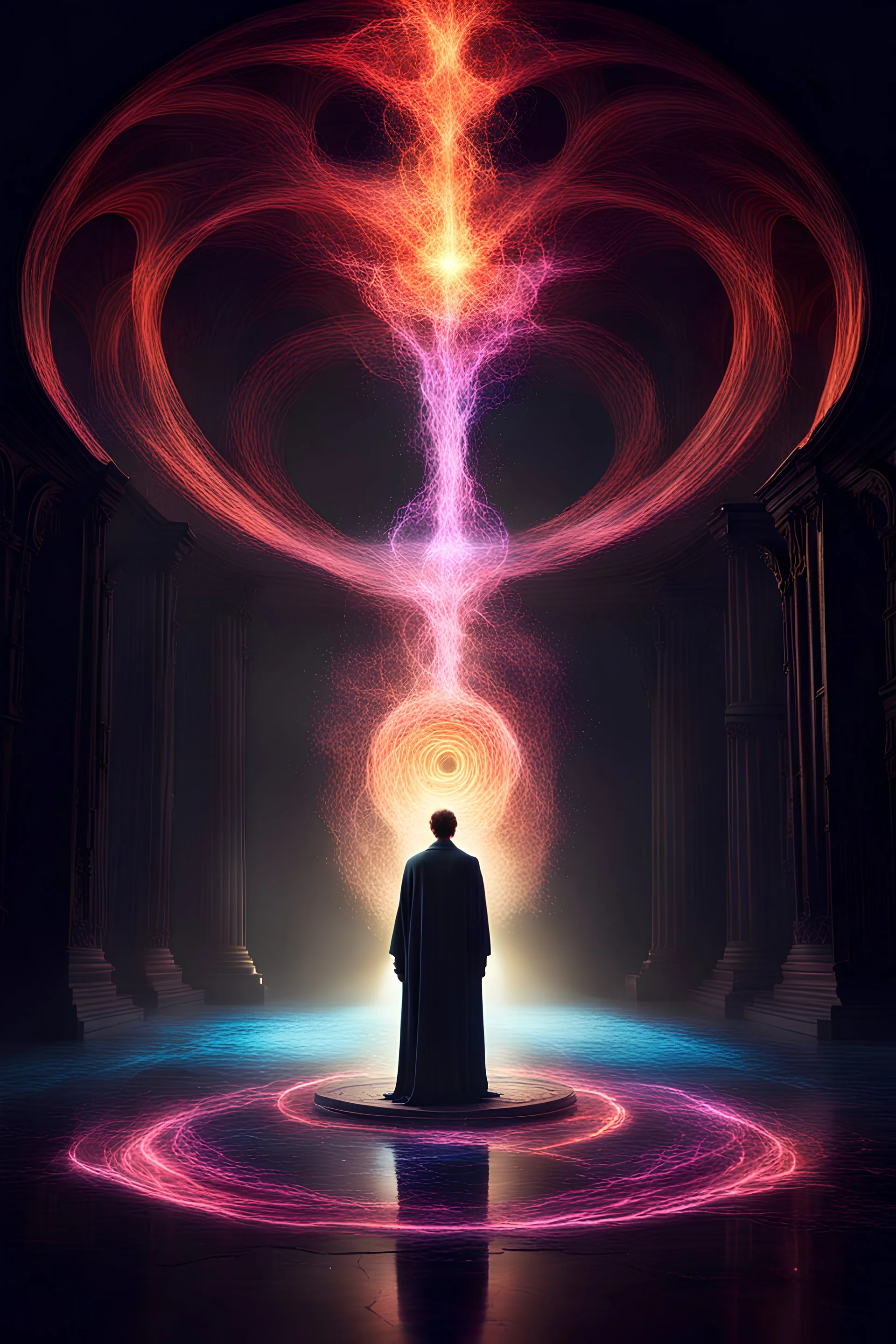 minimalism, deep rich colors, magic lighting, fantasy surreal world, omniscience, breathing pixels, reborn synthesis, light painting, pixelsorting,