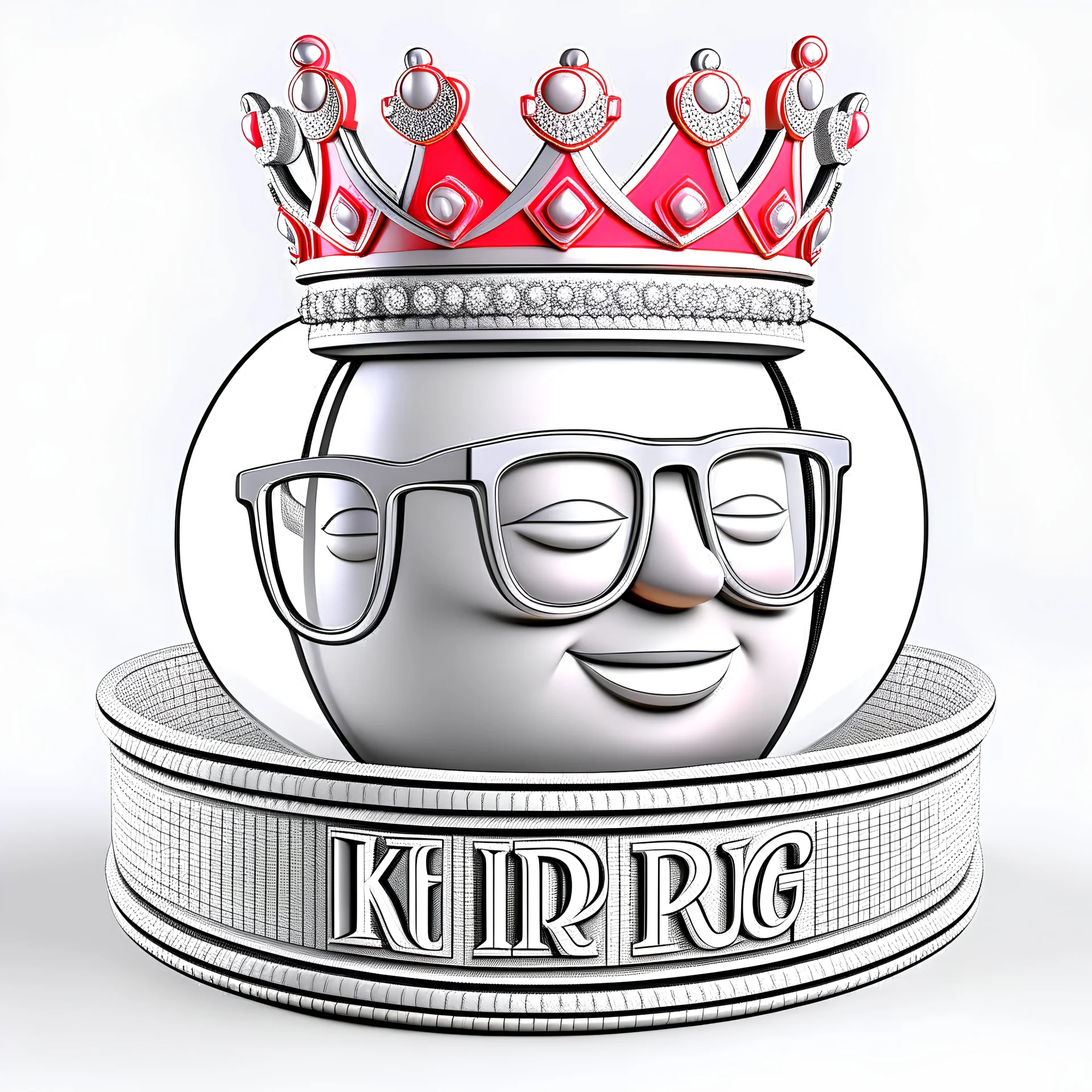 King cheerful 3D Clear details