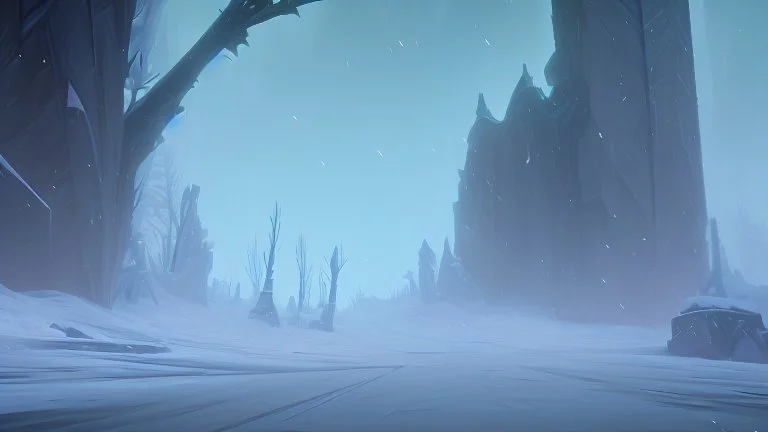 This area is a graveyard where creatures that have died from extreme cold. Each creature is encased in a thick coat of ice, preserving its remains.