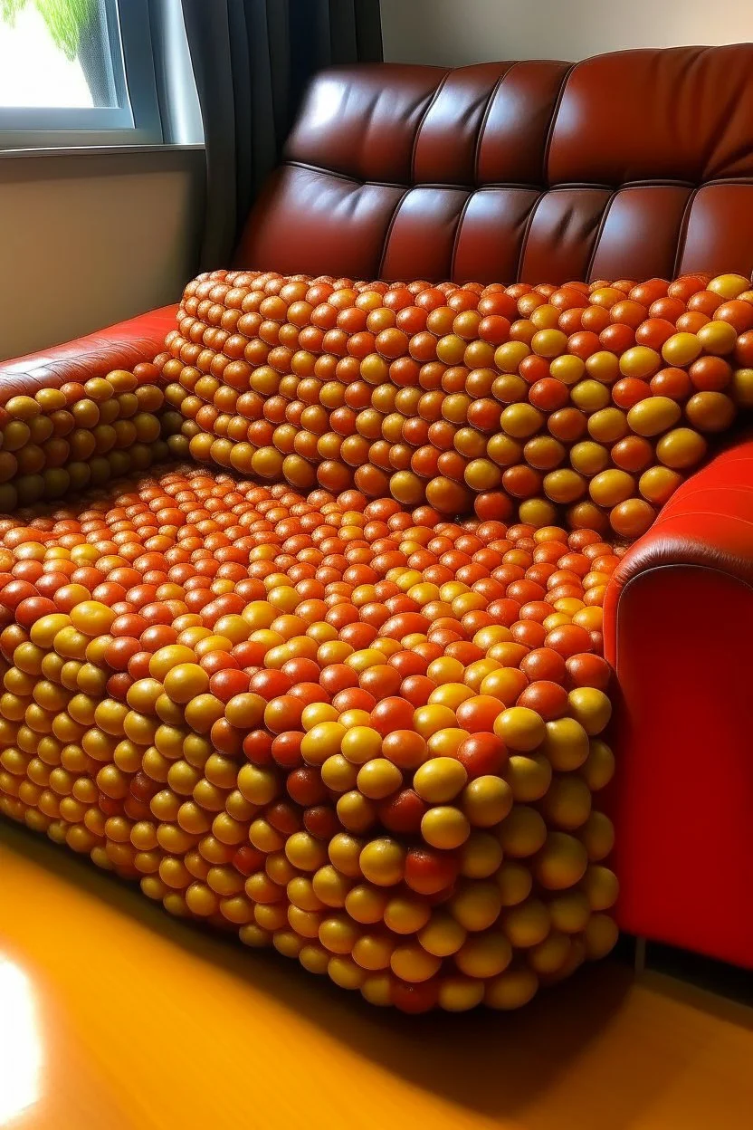 a couch made out bush's baked beans