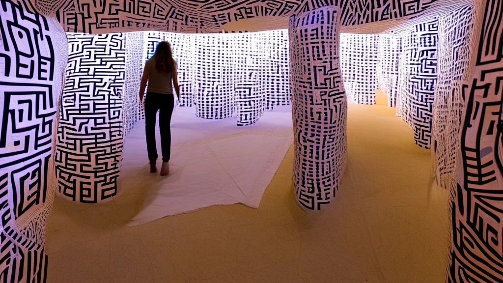 Construct a maze-like structure using fabric panels. Inside the labyrinth, visitors will find inspirational quotes or messages representing personal accountability and triumph over addiction. The installation encourages visitors to navigate the twists and turns of their own journey towards healing, engaging with the messages throughout the path.