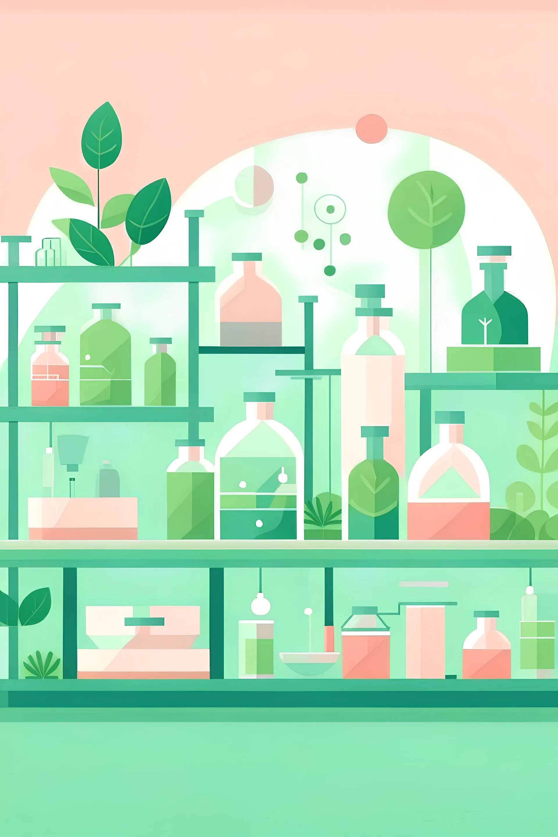 Generate an image of a laboratory where scientists are developing skincare products using sustainable practices and renewable resources, showcasing the industry's commitment to eco-conscious innovation.