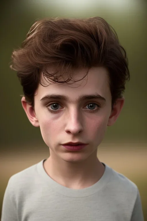 Timothee chalamet toddler, full body, jump, bokeh, hyper realistic