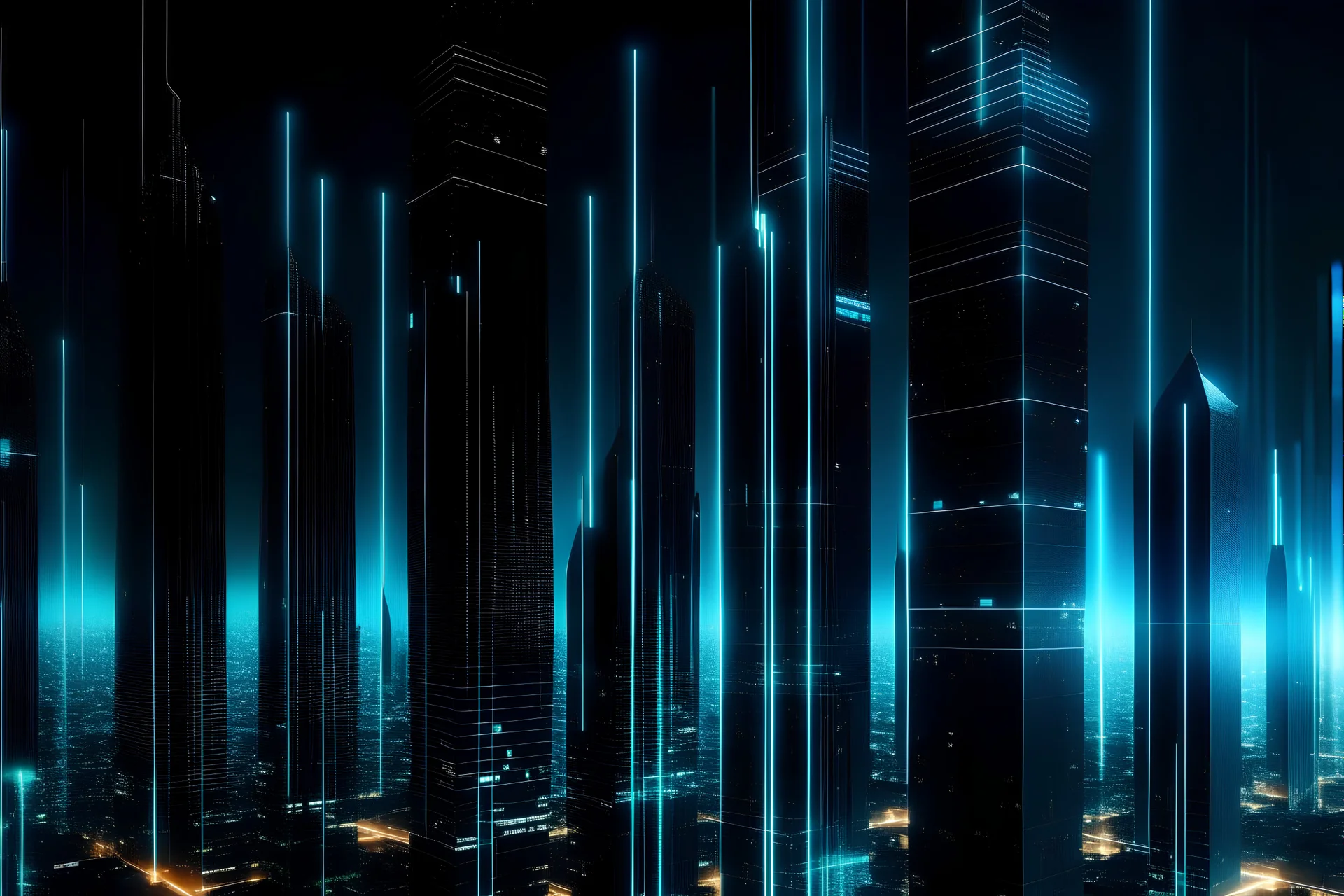 Imagine a futuristic cityscape with glowing data towers, illustrating the importance of cybersecurity infrastructure in safeguarding financial assets