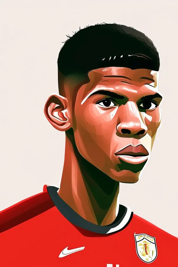 Marcus Rashford English soccer player cartoon 2d