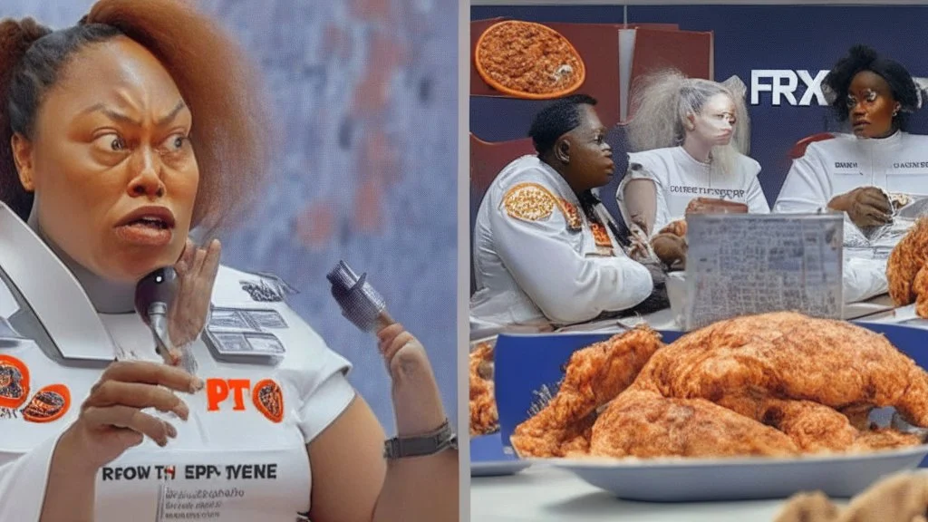 spacex and elon musk with a bunch of scientists try to translate crazy lady's complaints about popeyes chicken