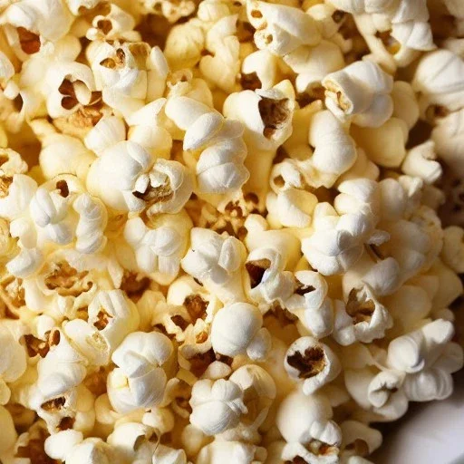 A bowl of popcorn with individual popped popcorn having the faces of Barack Obama and Nancy Pelosi