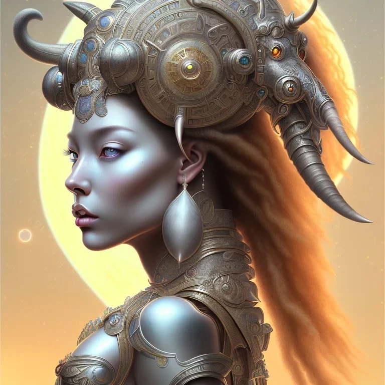 ssango fantasy, fantasy magic, intricate, sharp focus, illustration, highly detailed, digital painting, concept art, matte, artgerm and paul lewin and kehinde wiley, masterpiece silver elephant head bronze Asian African girl nice breast Afo hair turquoise sun rain waves