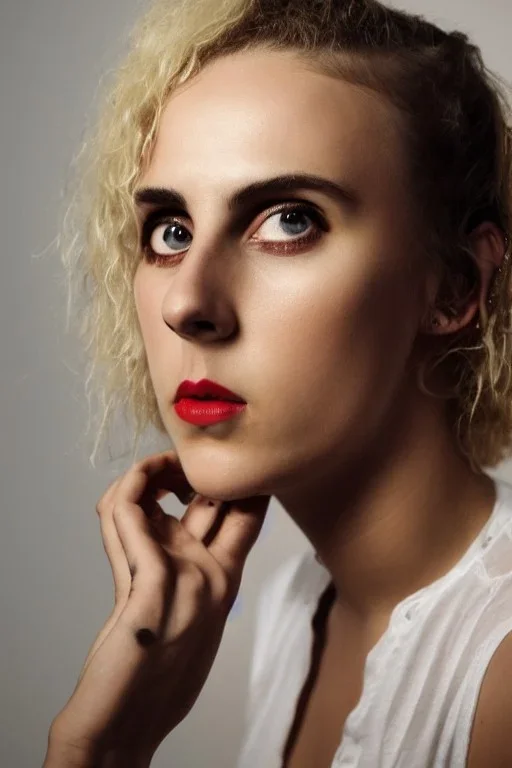 Danish Singer MØ, red tones, high lighting