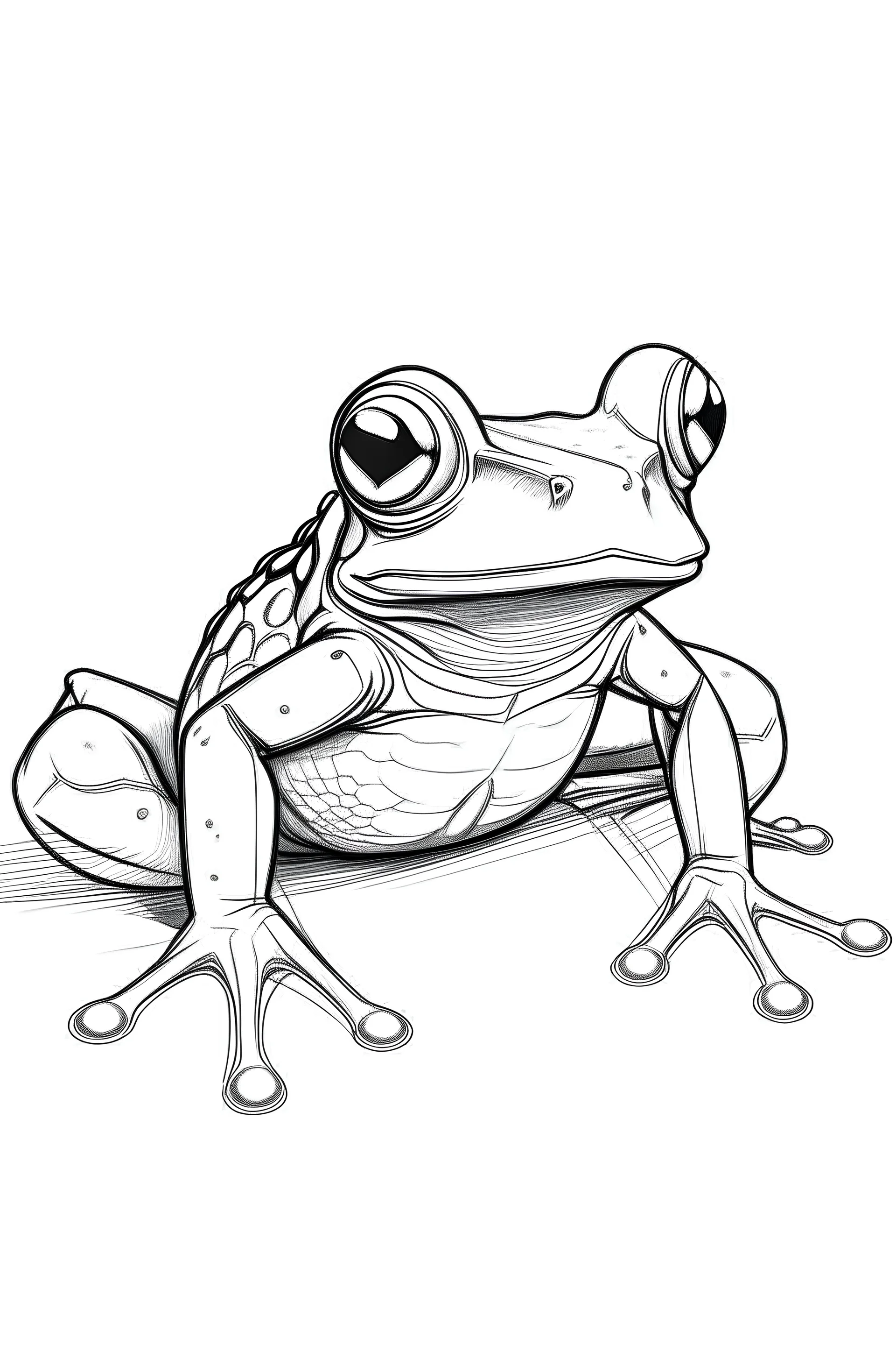 créer un dessin d'un grenouille ,et que les lignes de contour doivent être dessinées en pointillés, ce qui peut rendre le dessin plus amusant et adapté aux enfants.