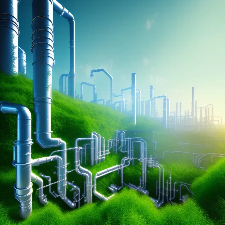 energy, power plant, technology, energy pipes, future, green trees, blue sky, people