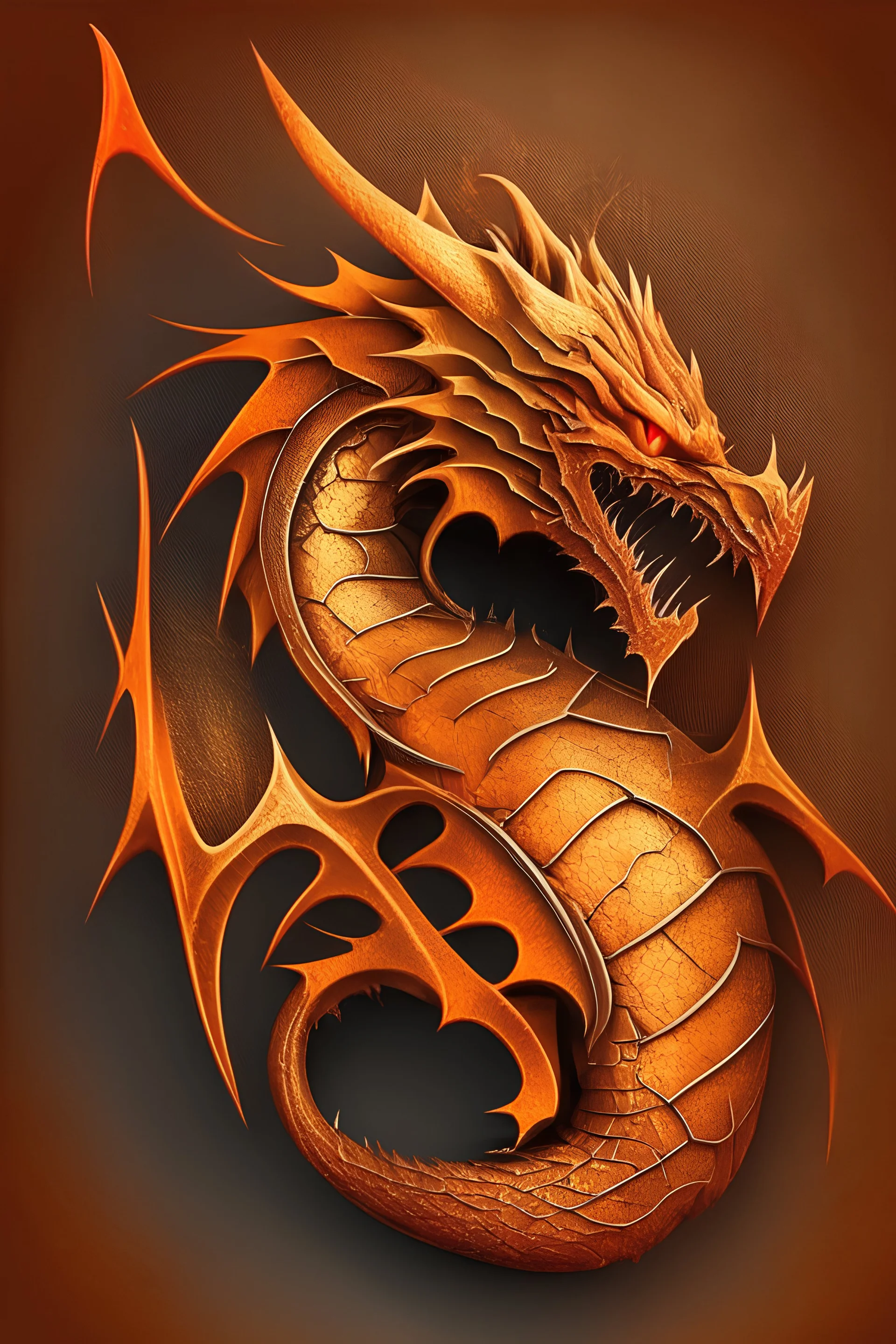 Logo de un dragon de color naranja