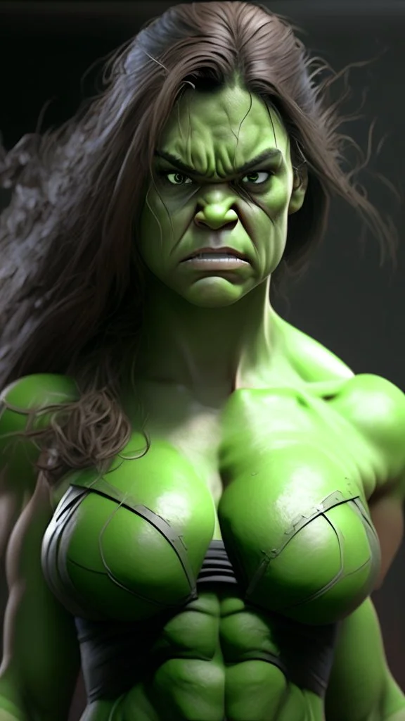 hulk become beautiful girl , ultra realistic, 4k, ultra detail, full body