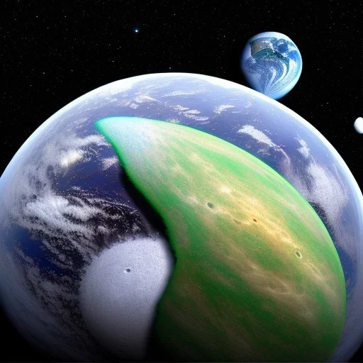 planet earth and moons