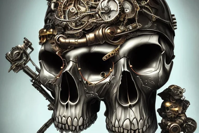 metal skull , steampunk