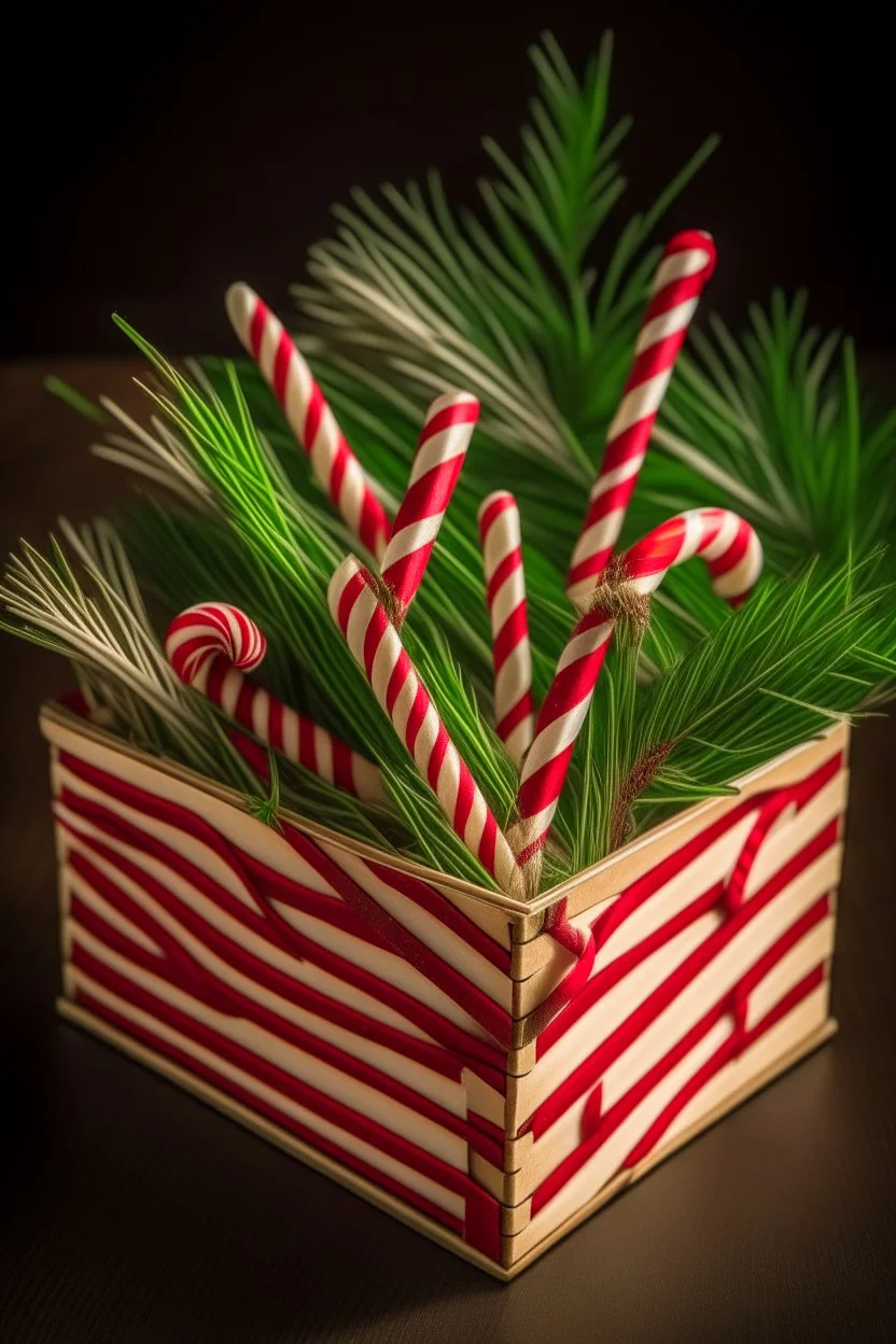 christmas candy canes in a seald box