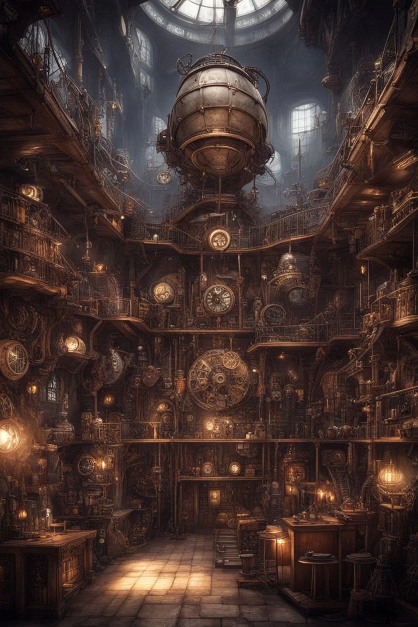 A large steampunk lair