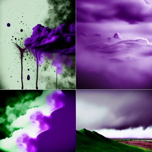 a texture of a grey sky violently exploding and raining dirty grey hues of purple, green, and brown that partially muddy the sky and make it ugly, surreal, dreamlike