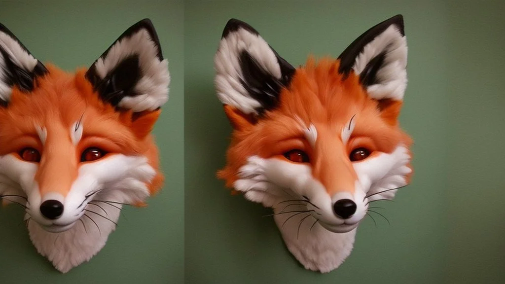 a sci-fi cute little fox head