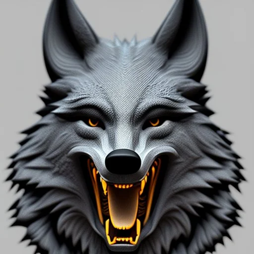 black alpha wolf baring teeth photorealistic