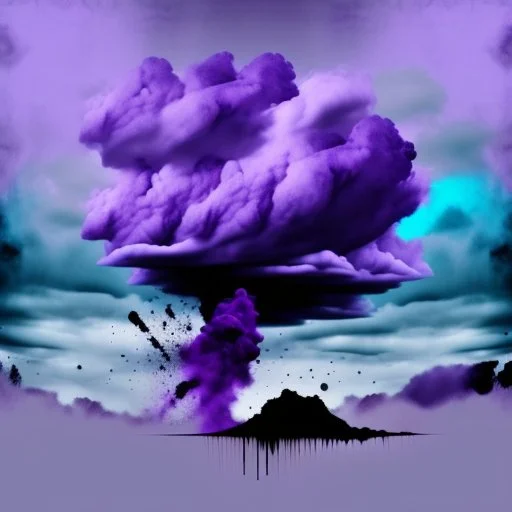 a texture of a grey sky violently exploding and vomiting dirty grey hues of blue, purple, and black that partially muddy the sky, making it ugly, surreal, dreamlike