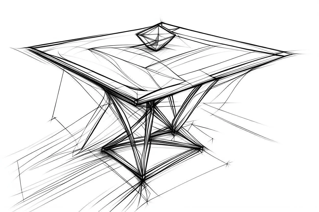 “Table” Concept Diamond Sketch with white background