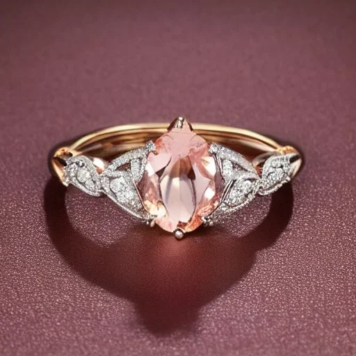 diamond and morganite ring, art noveau, filigree, floral, breathtaking, highly ornate, delicate, intricate, photorealistic, high fashion, fine jewellery, luxury, designer