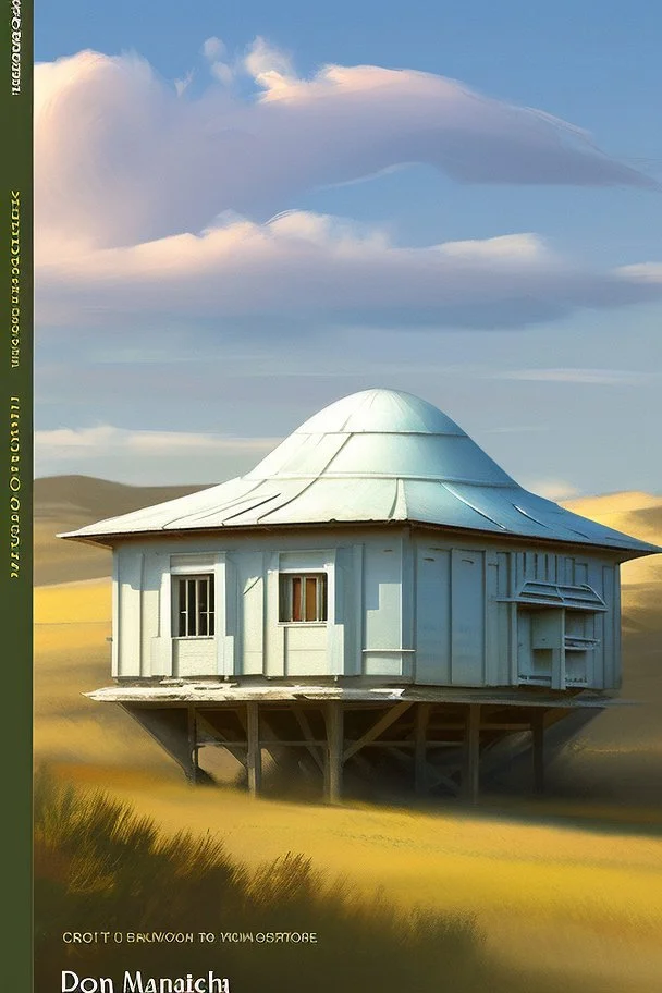 Create the cover of the book Don Chisciotte de la Mancha. Soft colors, with wind house