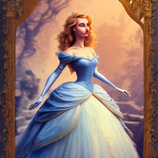 extrem tim burton style cinderella, sharp focus