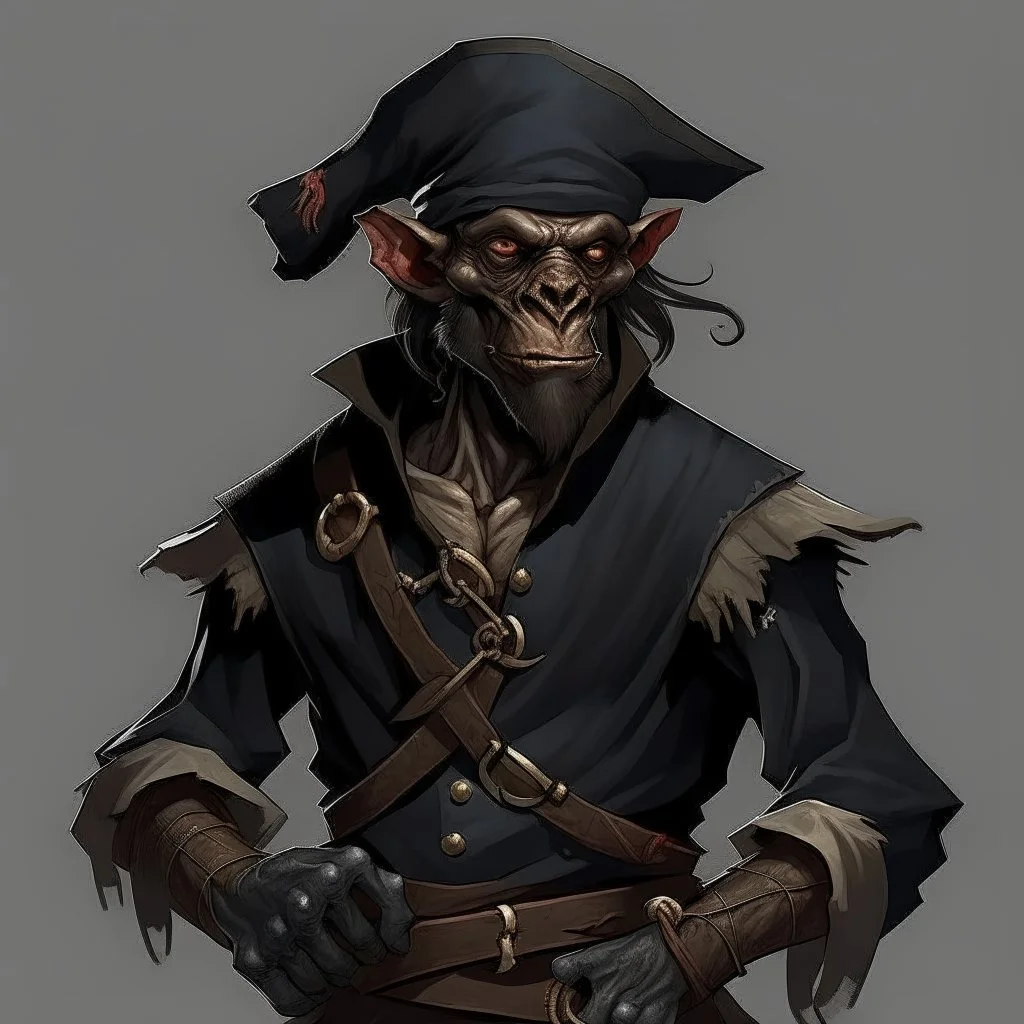 Dread Pirate Human-Monkeyman DnD Digital Art