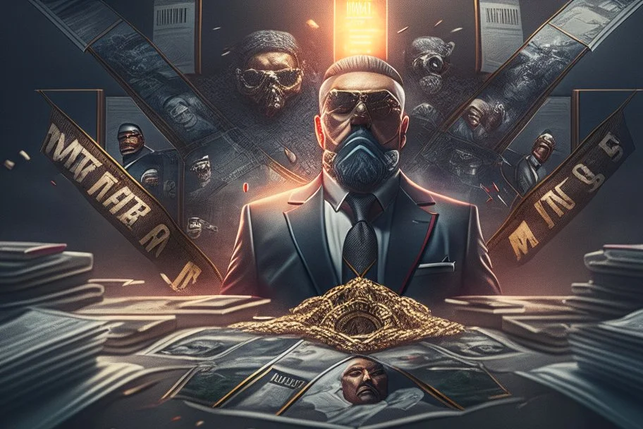 mastermind stole millions, perfect composition, hyperrealistic, super detailed, 8k, high quality, trending on artstation, studio photo, highly detailed, wide borders