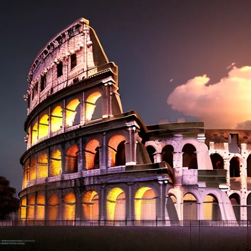 The Colosseum, İtalya, sunset, rainbow sunset