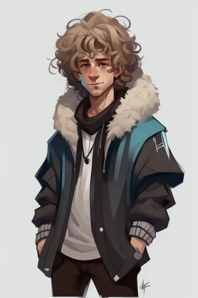 Saçları kıvırcık erkek karakter