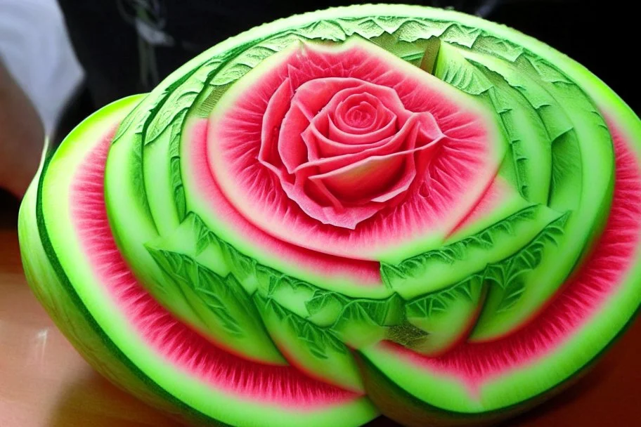 rose watermelon carving